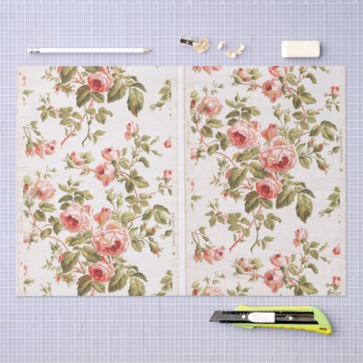 DECOUPAGE TISSUEPAPIER:  BLOEMEN BEHANG TISSUEPAPIER (Craft)