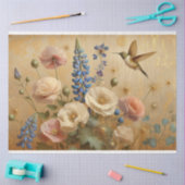 Decoupage tissuepapier Bloemen Humming Vogelontwer (Craft)