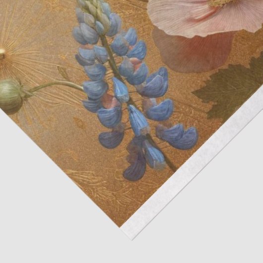 Decoupage tissuepapier Bloemen Humming Vogelontwer (Detail)