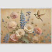 Decoupage tissuepapier Bloemen Humming Vogelontwer (Voorkant)