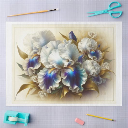 Decoupage tissuepapier Floral Iris Bloemen (Craft)