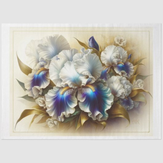 Decoupage tissuepapier Floral Iris Bloemen (Voorkant)