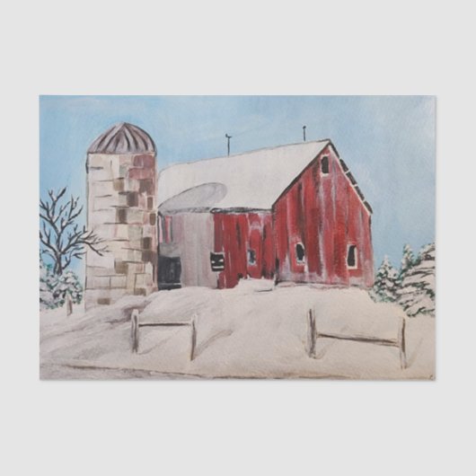 Decoupage tissuepapier, Oude schuur Tissuepapier (Voorkant)