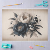 Decoupage tissuepapier Pioen Bloemen Vogel Ontwerp (Craft)