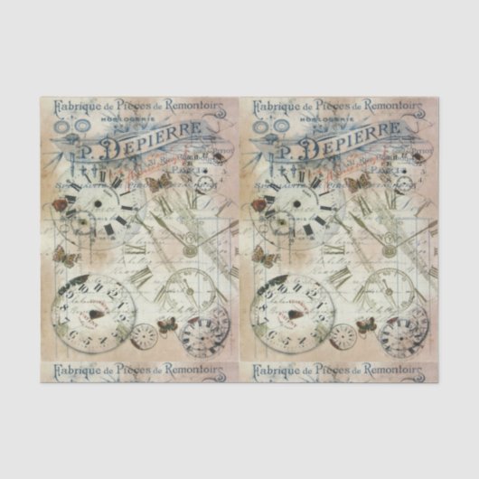 Decoupage Tissuepapier - Vlinder Vintage Effect (Voorkant)