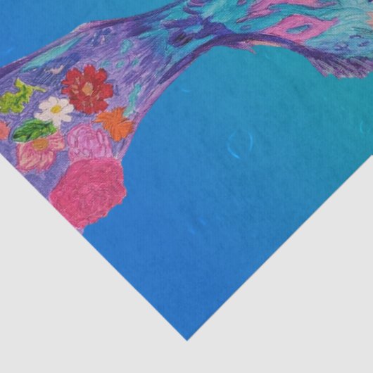 decoupage tissuepapier, Zeemeermin staart Tissuepapier (Detail)