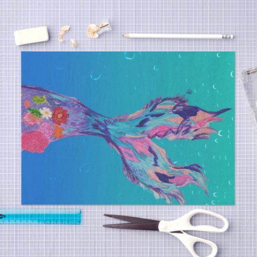 decoupage tissuepapier, Zeemeermin staart Tissuepapier (Craft)