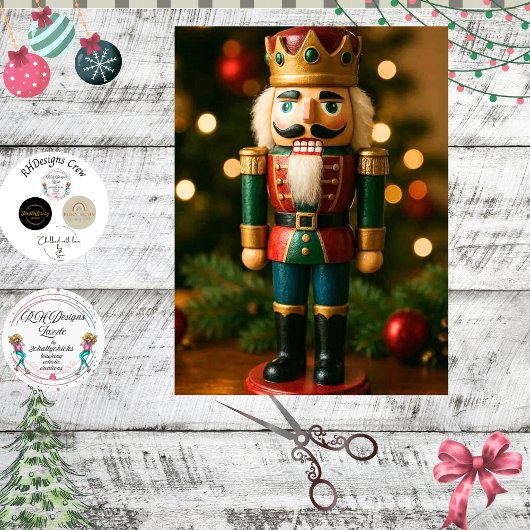 Decoupage Traditional Nutcracker Christmas  Tissuepapier