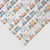 Decoupage Train Verjaardagsfeest Waterverf Tissuepapier (Detail)