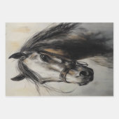Decoupage Trio Charcoal Rust Horse Art Inpakpapier Vel (Voorkant 3)