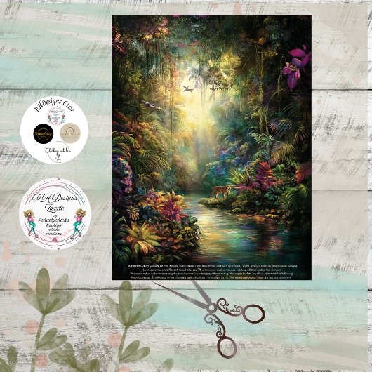 Decoupage Tropical Hawaii Rainforest Jungle Tissuepapier