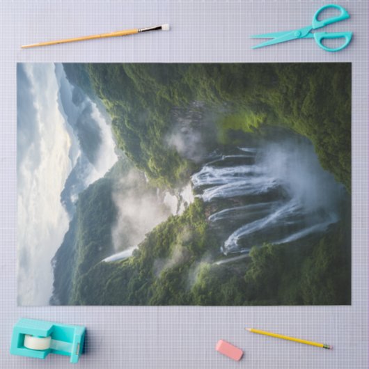 Decoupage Tropische Misty Waterval Zuid-Amerika Tissuepapier (Craft)