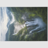 Decoupage Tropische Misty Waterval Zuid-Amerika Tissuepapier (Voorkant)