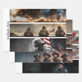 Decoupage Trots Brandweer Amerikaanse Vlag  Inpakpapier Vel