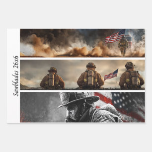Decoupage Trots Brandweer Amerikaanse Vlag  Inpakpapier Vel