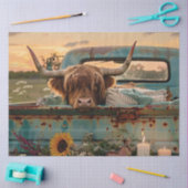 Decoupage  Truck Highland Koe Zonnebloemen Tissuepapier (Craft)