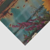 Decoupage  Truck Highland Koe Zonnebloemen Tissuepapier (Detail)