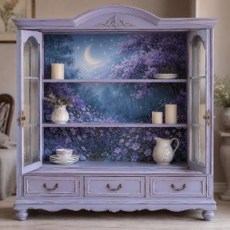 Decoupage Tuin met Halvemaan en Lavendel Tissuepapier
