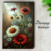 Decoupage Tuin met Madeliefjes in de Schemering Tissuepapier