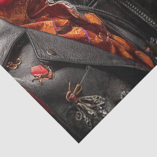 Decoupage Turkey Strut Fur Feather Funk Band Tissuepapier (Detail)