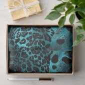 Decoupage Turquoise Black Tiger Skin Tissuepapier (Geschenk)