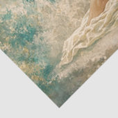Decoupage Turquoise Gevleugelde Engel Ethische Kun Tissuepapier (Detail)