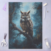 Decoupage Uil op Tree Branch Tissuepapier (Craft)