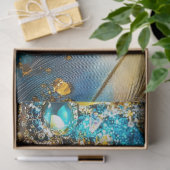 Decoupage Uitgebreid Oog Intrigerend Blauw Goud Bl Tissuepapier (Geschenk)