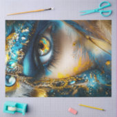Decoupage Uitgebreid Oog Intrigerend Blauw Goud Bl Tissuepapier (Craft)