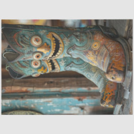 Decoupage Unieke Cowboy Laarzen met Gezichten Tissuepapier