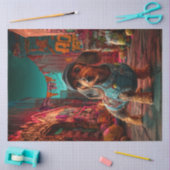 Decoupage Urban Teckel in stijlvolle streetwear Tissuepapier (Craft)