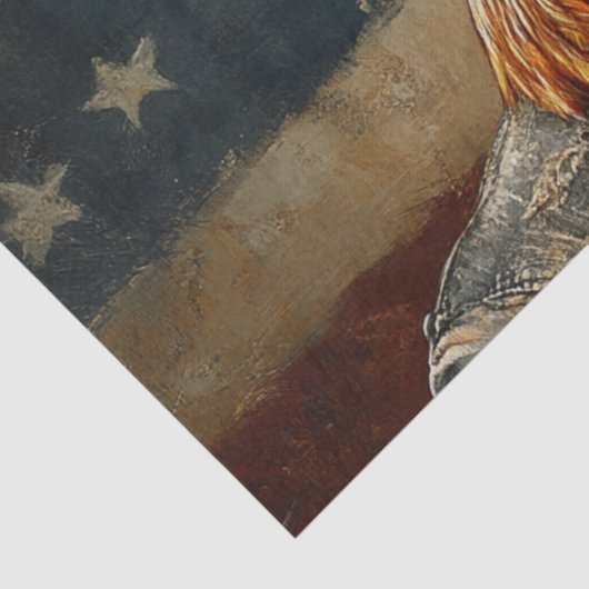 Decoupage USA Patriottische Haan Vlag Tissuepapier (Detail)