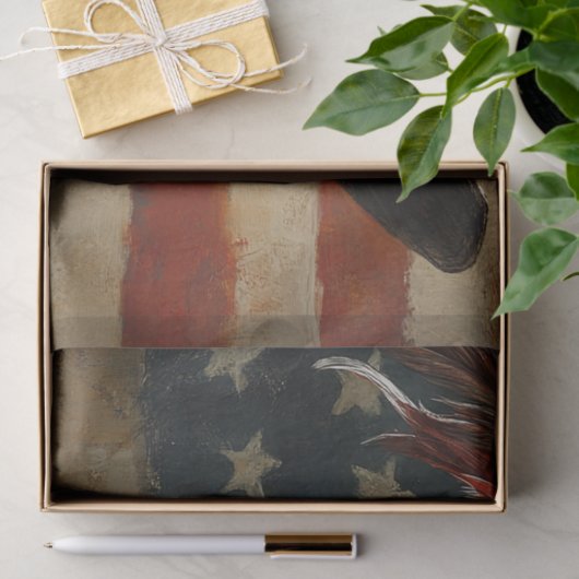 Decoupage USA Patriottische Haan Vlag Tissuepapier (Geschenk)