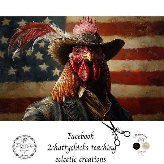 Decoupage USA Patriottische Haan Vlag Tissuepapier