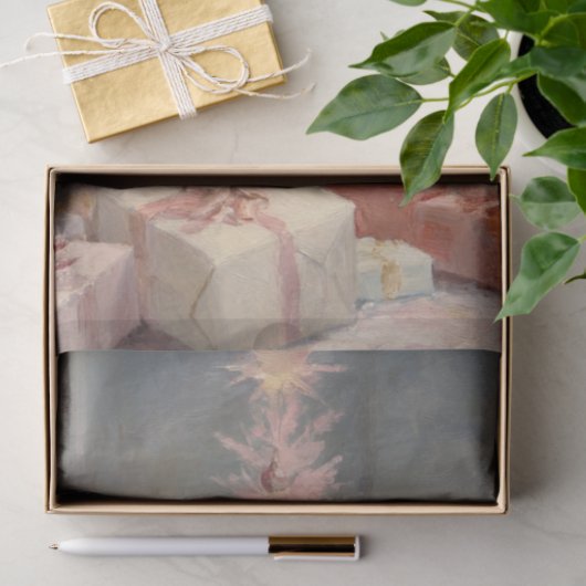 Decoupage  vakantie kerstboom schilderen tissuepapier (Geschenk)