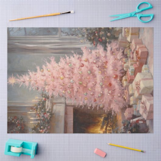 Decoupage  vakantie kerstboom schilderen tissuepapier (Craft)