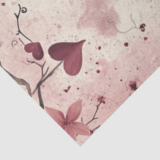 Decoupage Valentijn Achtergrond Rood Roze Harten Tissuepapier (Detail)