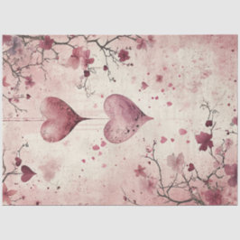 Decoupage Valentijn Achtergrond Rood Roze Harten Tissuepapier