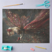 Decoupage Valentijn Blonde Fairy in Rood & Goud Tissuepapier (Craft)