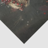 Decoupage Valentijn Blonde Fairy in Rood & Goud Tissuepapier (Detail)