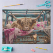 Decoupage Valentijn Highland Koe  Truck Tissuepapier (Craft)
