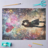 Decoupage Valentijn paar delen een kus Tissuepapier (Craft)