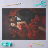 Decoupage Valentijn Paar Tango in Rood Zwart Tissuepapier (Craft)