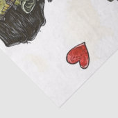 Decoupage Valentijn Skeleton Paar Drijvend Hart Tissuepapier (Detail)