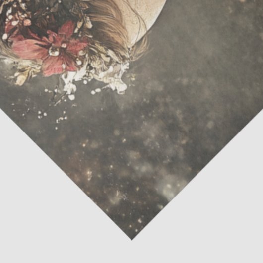 Decoupage Valentijn Sprookjesrood Intrinsieke Jurk Tissuepapier (Detail)