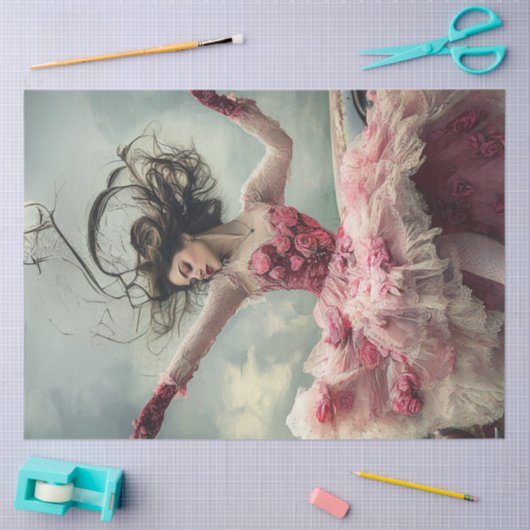 Decoupage Valentijn Vrouw in Liefde Dans Tissuepapier (Craft)