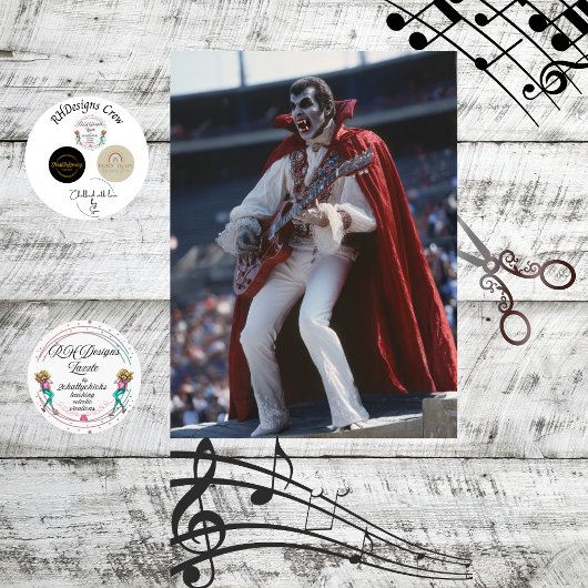 Decoupage Vampier Rockster met Gotische Flair Tissuepapier