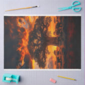 Decoupage van Afrikaanse zonneboom-olifant Tissuepapier (Craft)