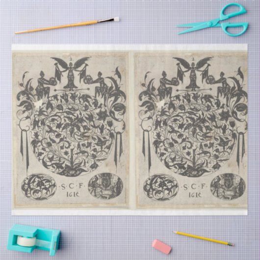 Decoupage van architectuurdetails tissuepapier (Craft)