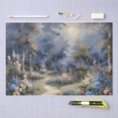 Decoupage van betoverde tuin bij maanlicht tissuepapier (Craft)